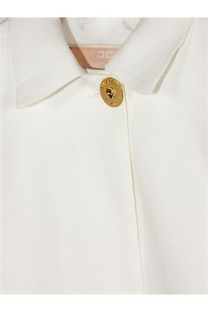 White linen-blend jacket ELISABETTA FRANCHI KIDS | EFGC0780LI0090004